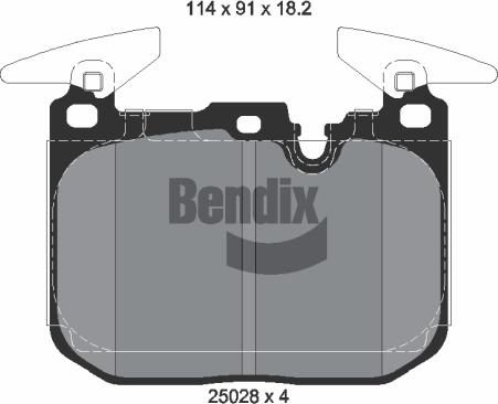 BENDIX Braking BPD1513 — Zestaw klocków hamulcowych, hamulce tarczowe