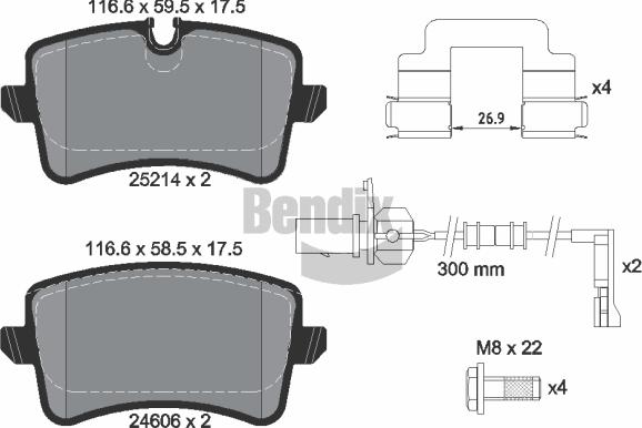 BENDIX Braking BPD1531 — Zestaw klocków hamulcowych, hamulce tarczowe