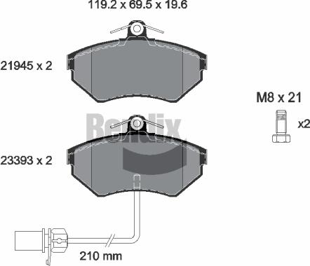 BENDIX Braking BPD1529 — Zestaw klocków hamulcowych, hamulce tarczowe