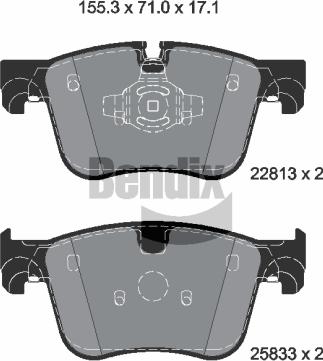 BENDIX Braking BPD1573 — Zestaw klocków hamulcowych, hamulce tarczowe