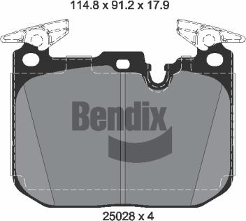 BENDIX Braking BPD1643 — Zestaw klocków hamulcowych, hamulce tarczowe