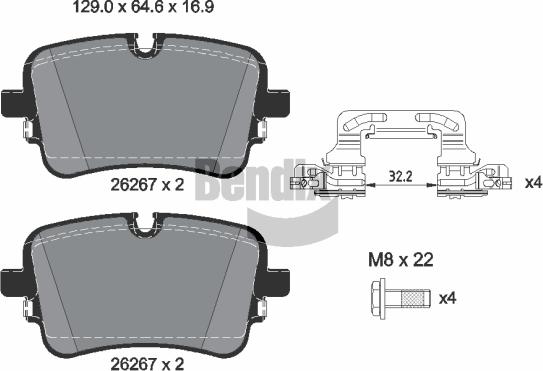 BENDIX Braking BPD1647 — Zestaw klocków hamulcowych, hamulce tarczowe