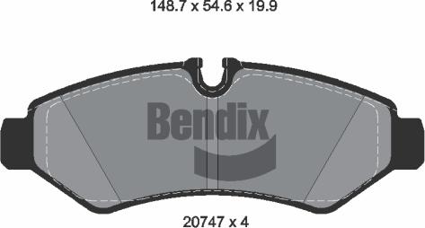BENDIX Braking BPD1632 — Zestaw klocków hamulcowych, hamulce tarczowe