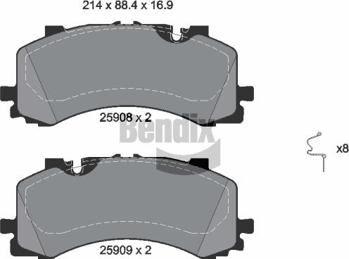 BENDIX Braking BPD1637 — Zestaw klocków hamulcowych, hamulce tarczowe