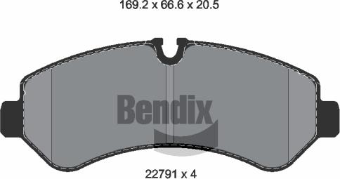BENDIX Braking BPD1627 — Zestaw klocków hamulcowych, hamulce tarczowe