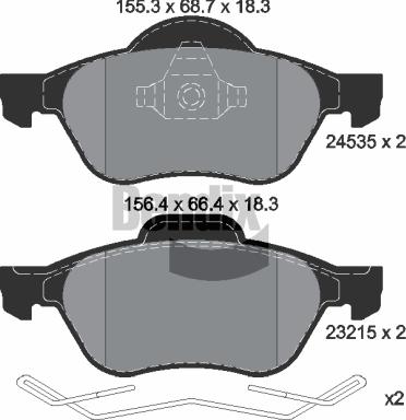 BENDIX Braking BPD1096 — Zestaw klocków hamulcowych, hamulce tarczowe