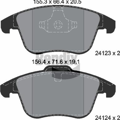 BENDIX Braking BPD1093 — Zestaw klocków hamulcowych, hamulce tarczowe