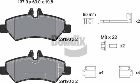 BENDIX Braking BPD1048 — Zestaw klocków hamulcowych, hamulce tarczowe