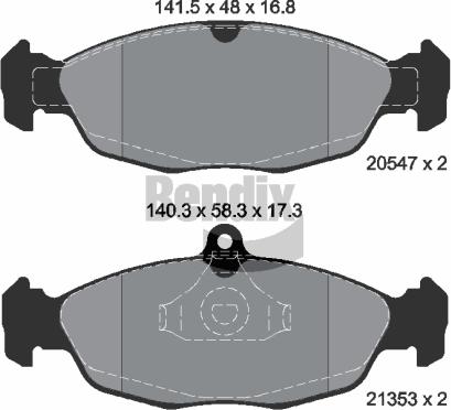 BENDIX Braking BPD1052 — Zestaw klocków hamulcowych, hamulce tarczowe