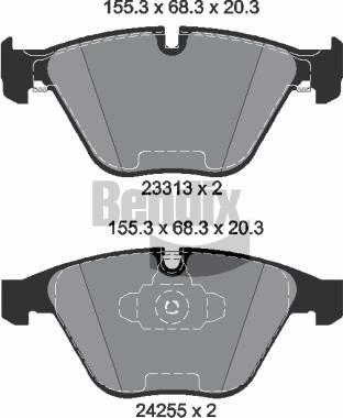 BENDIX Braking BPD1065 — Zestaw klocków hamulcowych, hamulce tarczowe