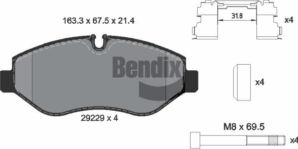BENDIX Braking BPD1061 — Zestaw klocków hamulcowych, hamulce tarczowe