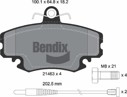 BENDIX Braking BPD1005 — Zestaw klocków hamulcowych, hamulce tarczowe