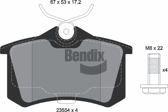 BENDIX Braking BPD1000 — Zestaw klocków hamulcowych, hamulce tarczowe