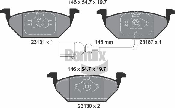 BENDIX Braking BPD1001 — Zestaw klocków hamulcowych, hamulce tarczowe