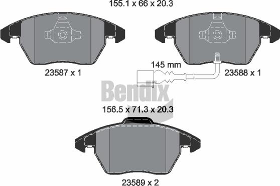 BENDIX Braking BPD1014 — Zestaw klocków hamulcowych, hamulce tarczowe
