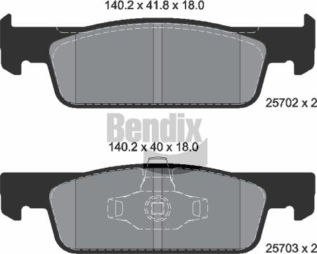 BENDIX Braking BPD1010 — Zestaw klocków hamulcowych, hamulce tarczowe