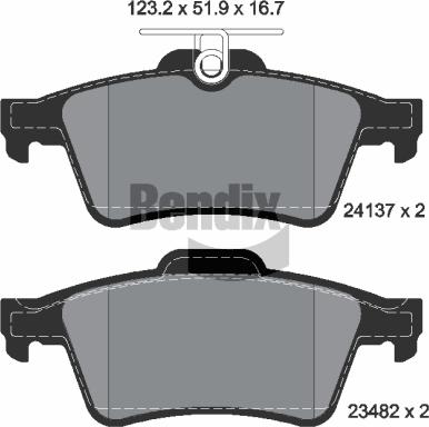 BENDIX Braking BPD1011 — Zestaw klocków hamulcowych, hamulce tarczowe