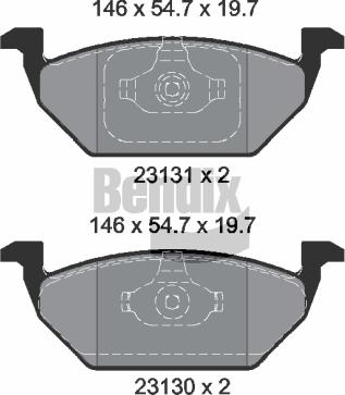 BENDIX Braking BPD1013 — Zestaw klocków hamulcowych, hamulce tarczowe