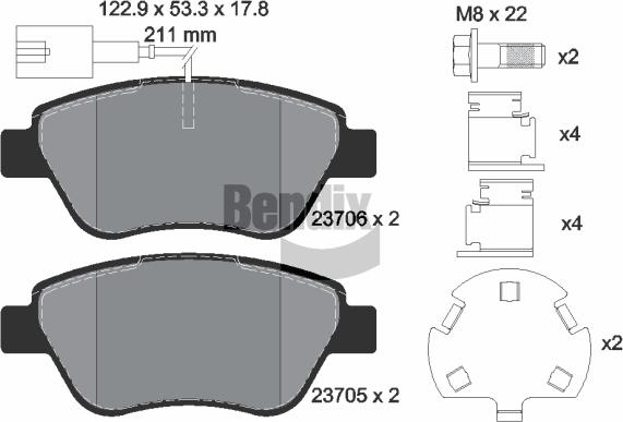 BENDIX Braking BPD1012 — Zestaw klocków hamulcowych, hamulce tarczowe