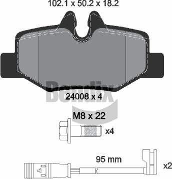 BENDIX Braking BPD1089 — Zestaw klocków hamulcowych, hamulce tarczowe