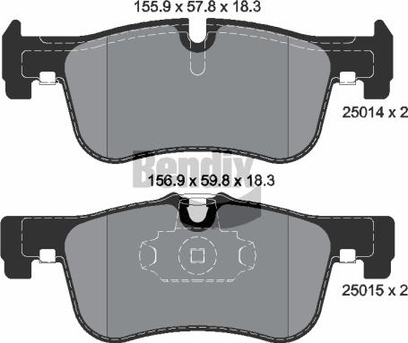 BENDIX Braking BPD1085 — Zestaw klocków hamulcowych, hamulce tarczowe