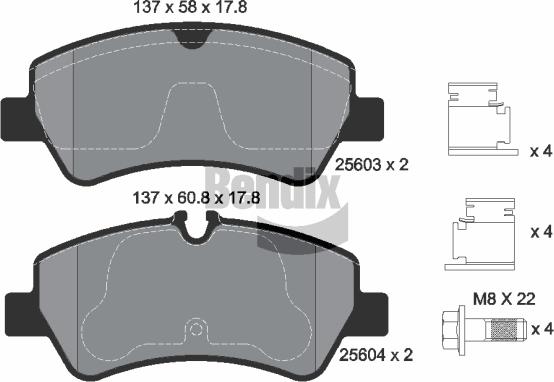 BENDIX Braking BPD1081 — Zestaw klocków hamulcowych, hamulce tarczowe