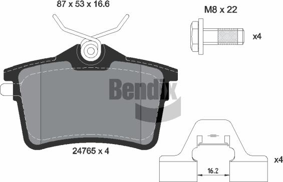BENDIX Braking BPD1031 — Zestaw klocków hamulcowych, hamulce tarczowe