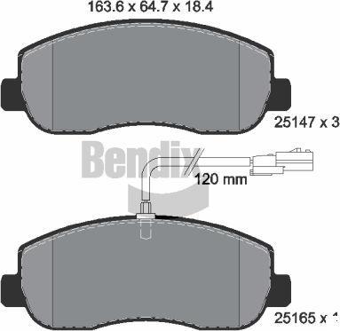 BENDIX Braking BPD1037 — Zestaw klocków hamulcowych, hamulce tarczowe