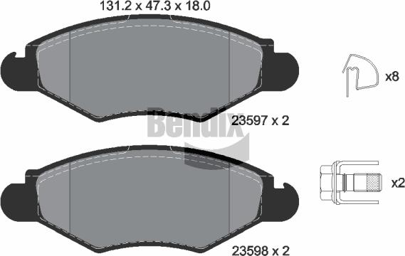 BENDIX Braking BPD1024 — Zestaw klocków hamulcowych, hamulce tarczowe