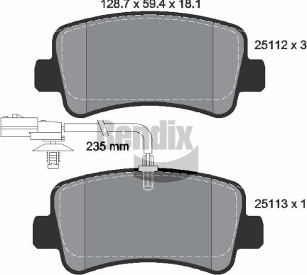 BENDIX Braking BPD1026 — Zestaw klocków hamulcowych, hamulce tarczowe