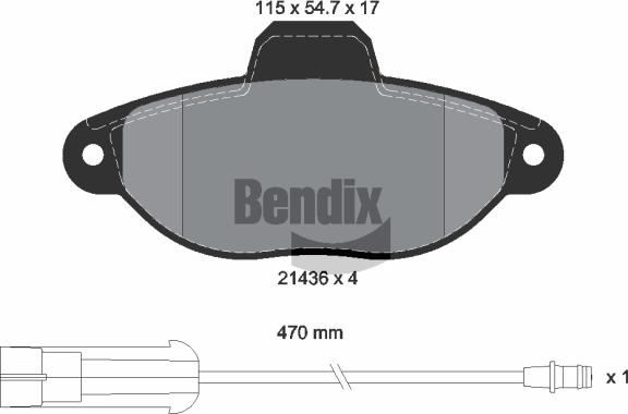 BENDIX Braking BPD1020 — Zestaw klocków hamulcowych, hamulce tarczowe