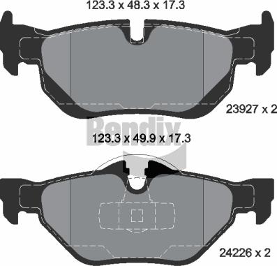 BENDIX Braking BPD1023 — Zestaw klocków hamulcowych, hamulce tarczowe