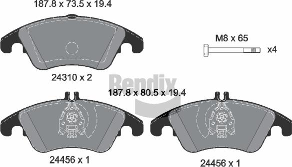 BENDIX Braking BPD1079 — Zestaw klocków hamulcowych, hamulce tarczowe