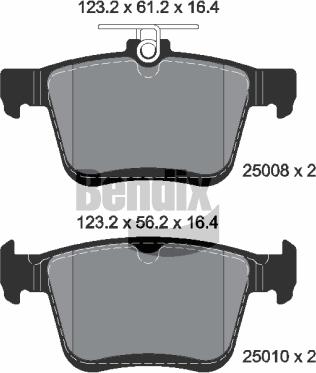BENDIX Braking BPD1075 — Zestaw klocków hamulcowych, hamulce tarczowe