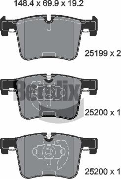 BENDIX Braking BPD1078 — Zestaw klocków hamulcowych, hamulce tarczowe