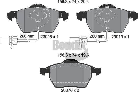 BENDIX Braking BPD1073 — Zestaw klocków hamulcowych, hamulce tarczowe