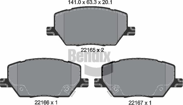 BENDIX Braking BPD1196 — Zestaw klocków hamulcowych, hamulce tarczowe