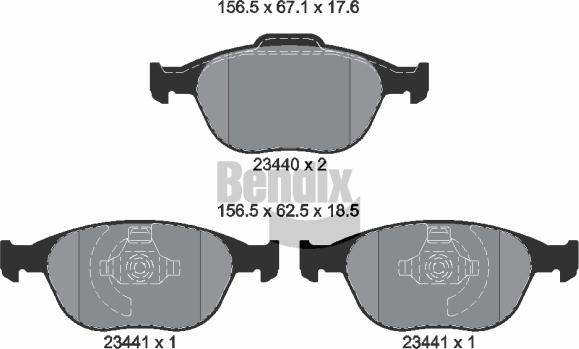 BENDIX Braking BPD1198 — Zestaw klocków hamulcowych, hamulce tarczowe