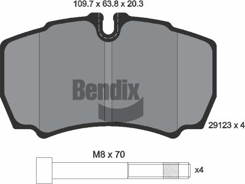 BENDIX Braking BPD1148 — Zestaw klocków hamulcowych, hamulce tarczowe