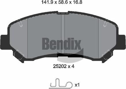 BENDIX Braking BPD1143 — Zestaw klocków hamulcowych, hamulce tarczowe