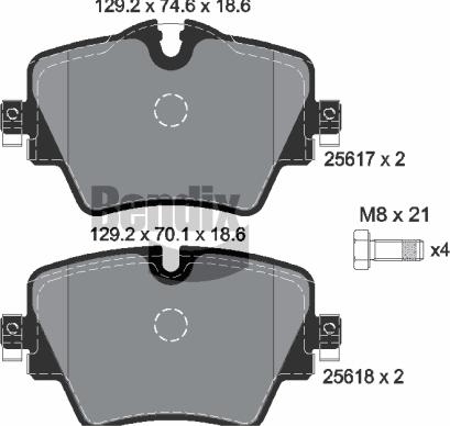 BENDIX Braking BPD1142 — Zestaw klocków hamulcowych, hamulce tarczowe