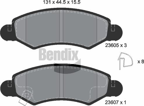 BENDIX Braking BPD1169 — Zestaw klocków hamulcowych, hamulce tarczowe