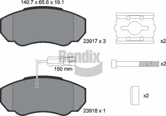 BENDIX Braking BPD1161 — Zestaw klocków hamulcowych, hamulce tarczowe