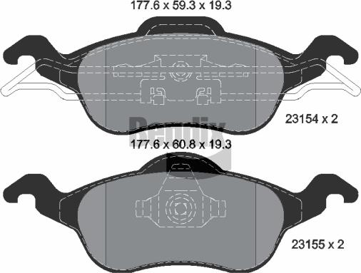 BENDIX Braking BPD1106 — Zestaw klocków hamulcowych, hamulce tarczowe