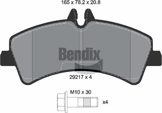 BENDIX Braking BPD1116 — Zestaw klocków hamulcowych, hamulce tarczowe