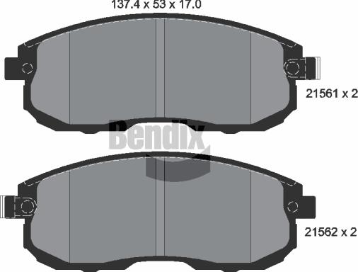 BENDIX Braking BPD1112 — Zestaw klocków hamulcowych, hamulce tarczowe