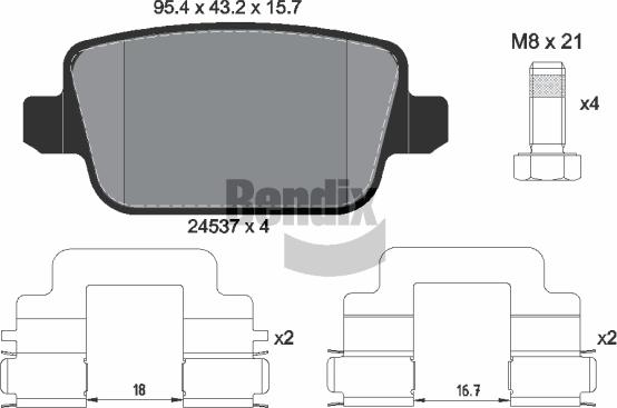 BENDIX Braking BPD1117 — Zestaw klocków hamulcowych, hamulce tarczowe