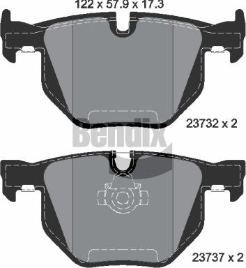 BENDIX Braking BPD1184 — Zestaw klocków hamulcowych, hamulce tarczowe