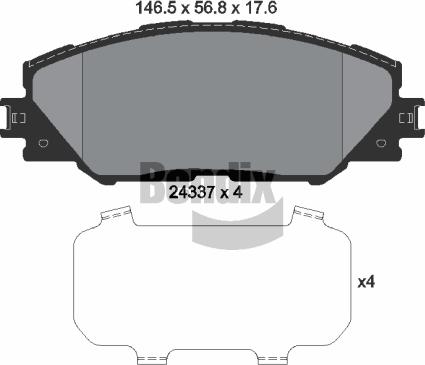 BENDIX Braking BPD1185 — Zestaw klocków hamulcowych, hamulce tarczowe