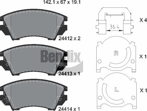 BENDIX Braking BPD1180 — Zestaw klocków hamulcowych, hamulce tarczowe